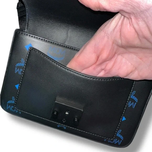 MCM Color Splash Logo Small Crossbody Bag in "Vallarta Blue" Colorway UNISEX NWT - Picture 14 of 15